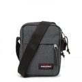 The One Black Denim Crossbody Bag Front View With Strap